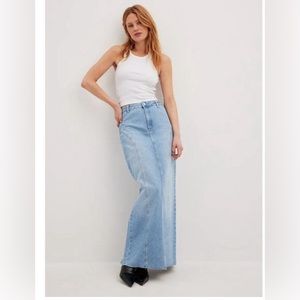 Light Blue Denim Maxi Skirt